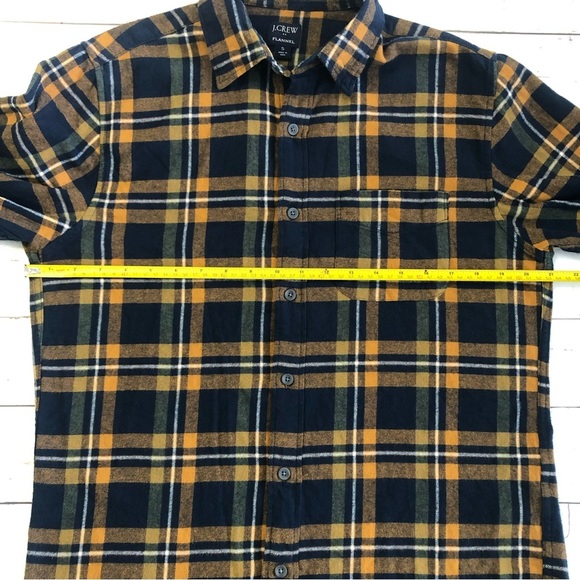 J.CREW Flannel Classic Men’s Blue/Yellow Plaid Long Sleeve Shirt Size S - Picture 14 of 14